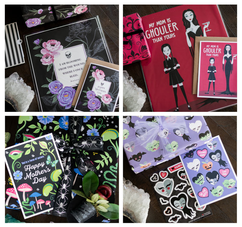 Gothic MOther's Day gifting: Gothic mother's day cards, gift wrap, art prints, and more!