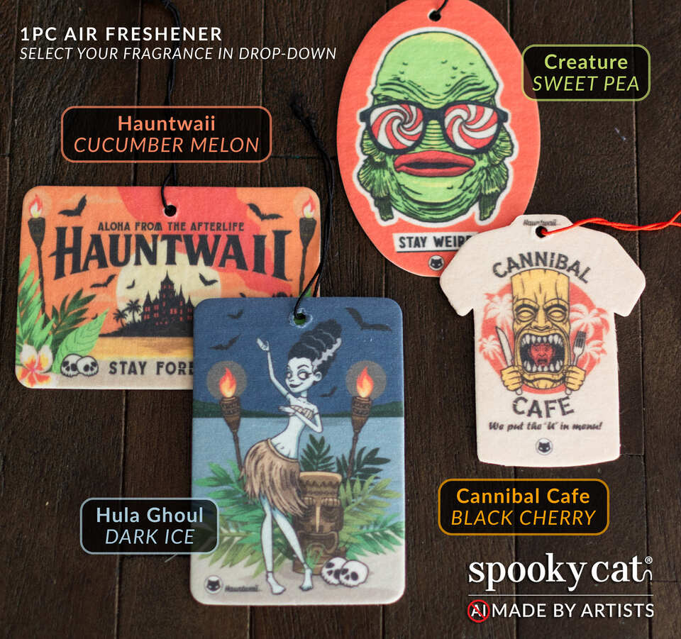 Hauntwaii Tiki Air Freshener (1 pc) – Spooky Cat Press