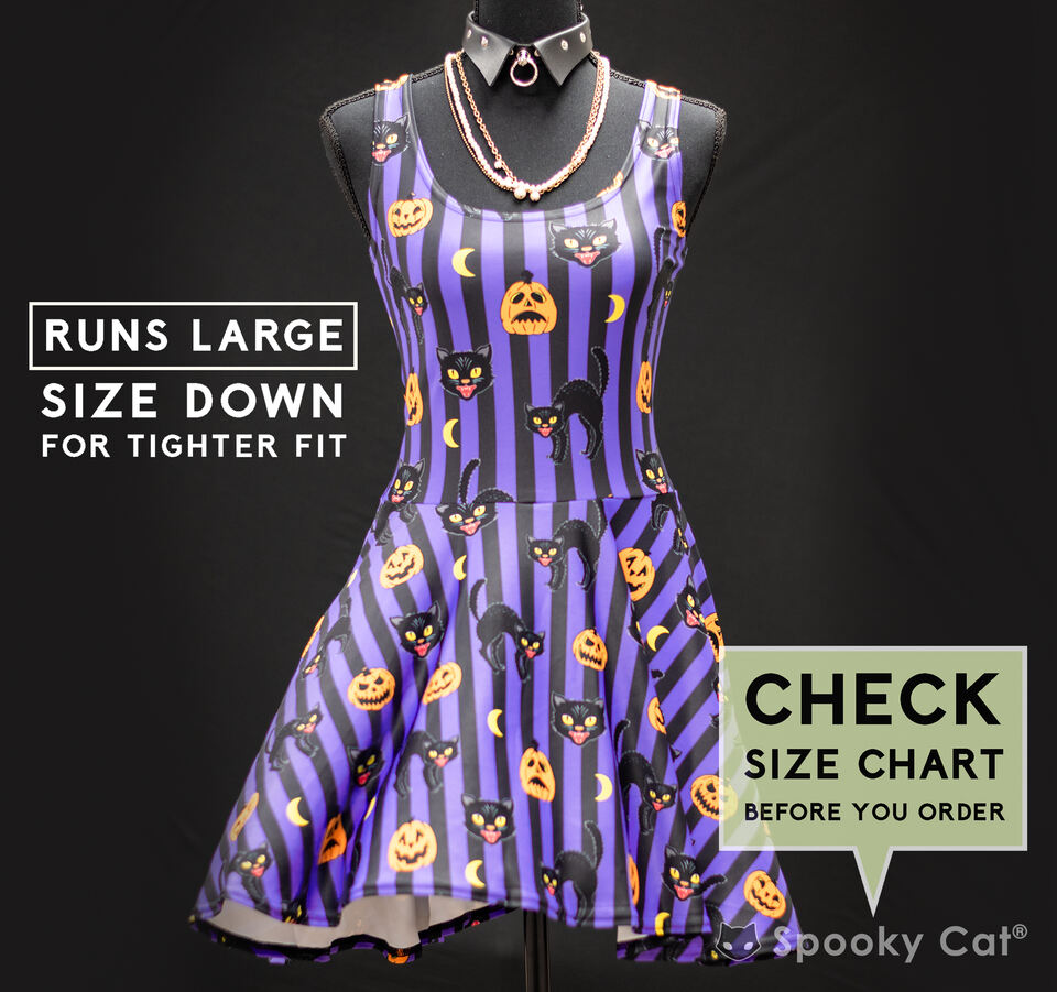 Vintage Black Cat Halloween Skater Dress Vintage Black Cat Halloween Skater Dress