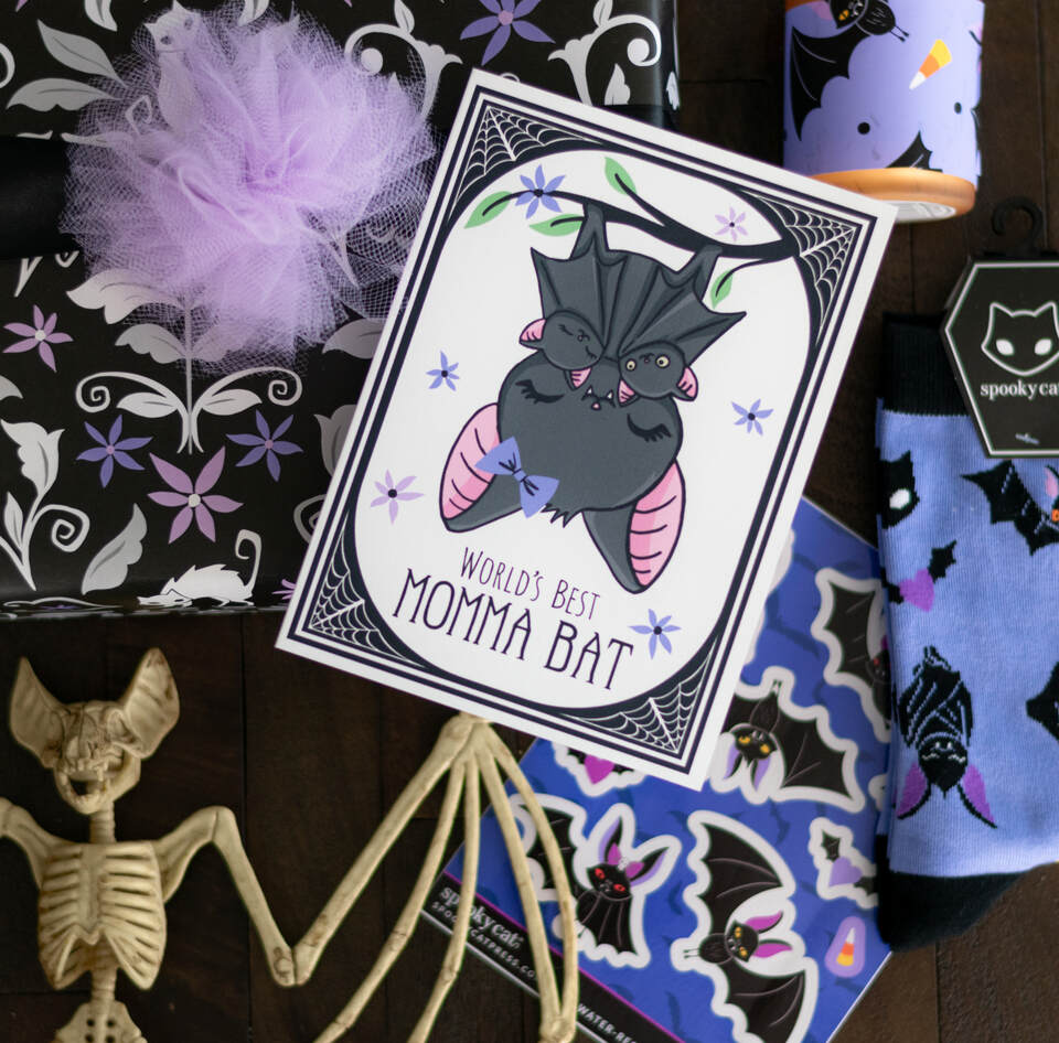 Goth Bat Momma Mother's Day Card