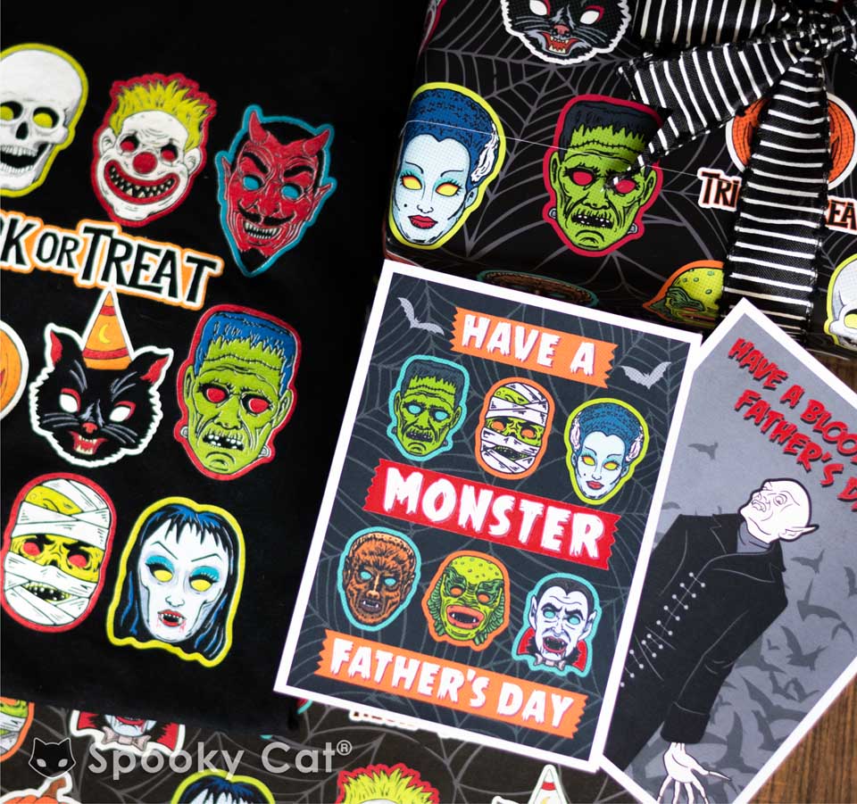 Classic Horror Father's Day Cards featuring Classic Monsters