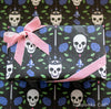 Blue Roses & Skull Gift Wrap