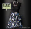 Blue Rose & Skull Skater Skirt