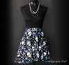 Blue Rose & Skull Skater Skirt