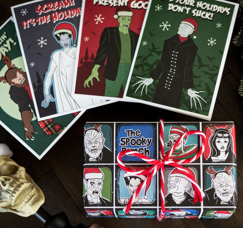 universal monsters christmas Classic Monster Xmas Gift Wrap (8ft Roll)