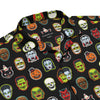 Printed Halloween shirt featuring spooky monster designs