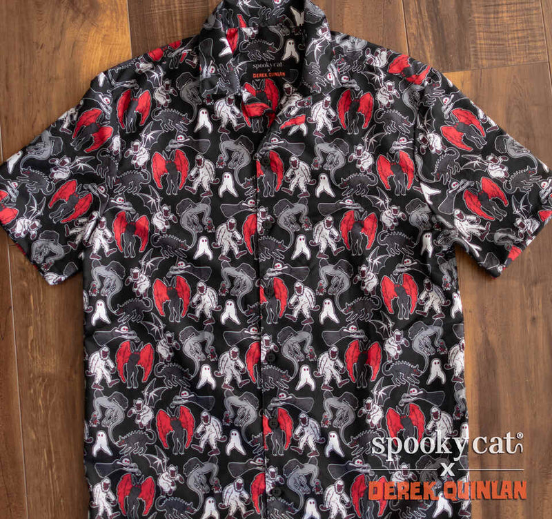 Mothman Cryptid March Button Up Shirt – Spooky Cat Press