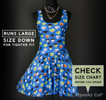 Classic Monster Printed Skater Dress