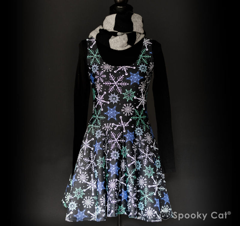 Gothic Snowflake and boneflake Creepmas Dress