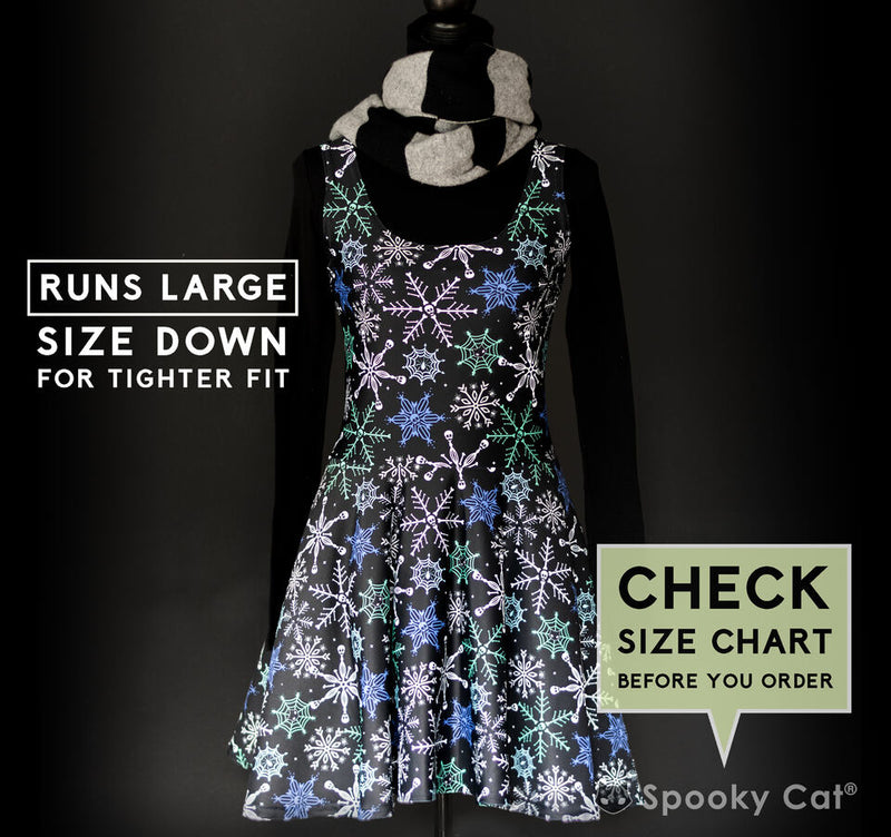 Gothic Snowflake and boneflake Creepmas Dress