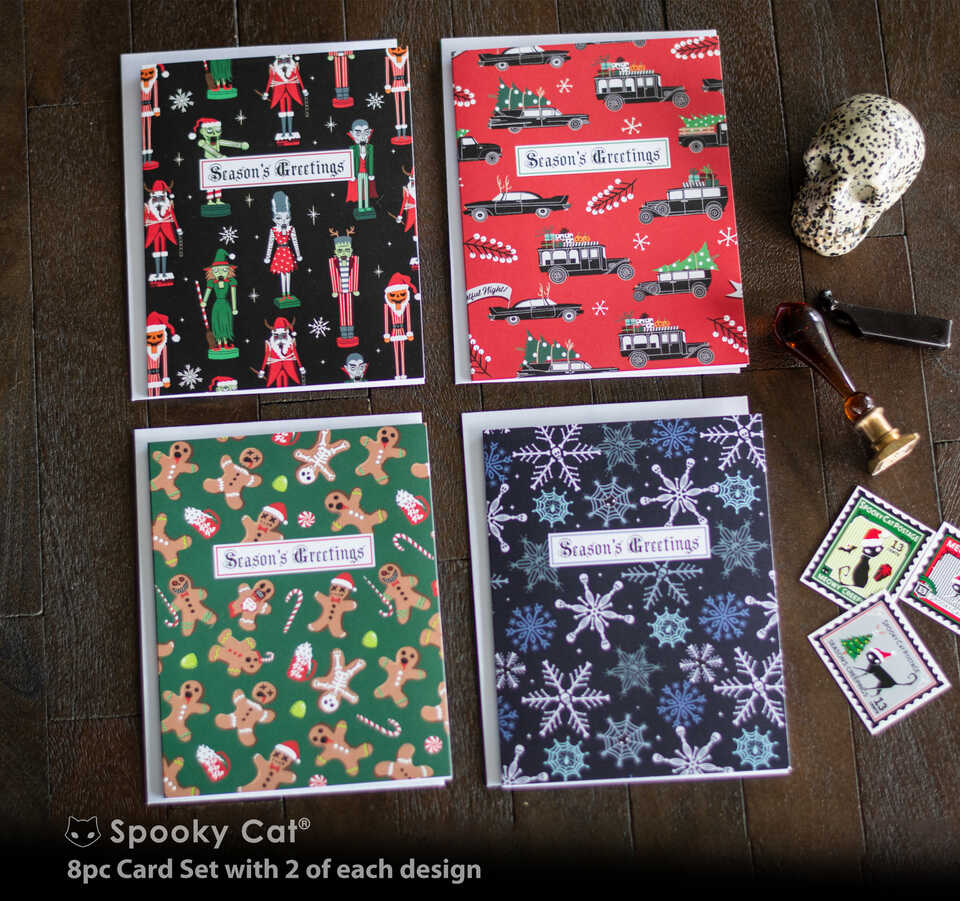 Creepmas Pattern Card Set 8pc Spooky Cat Press creepmas-pattern-card-set-8pc-spooky-cat-press