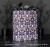 Gothic Gift Bag with skull and bat damask pattern, heavy-weight paper, premium matte finish, 12.5 x 9.75 x 4.75 inches.