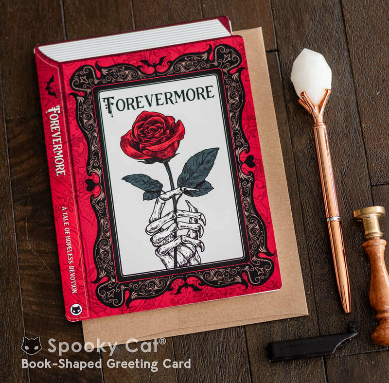 Gothic Romance Valentine's Card- Book-shaped goth valentine's anniversary card