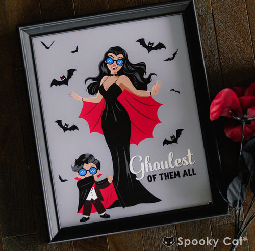 Vampire Mom Gothic Spooky Art Print. Gothic mother's day gift