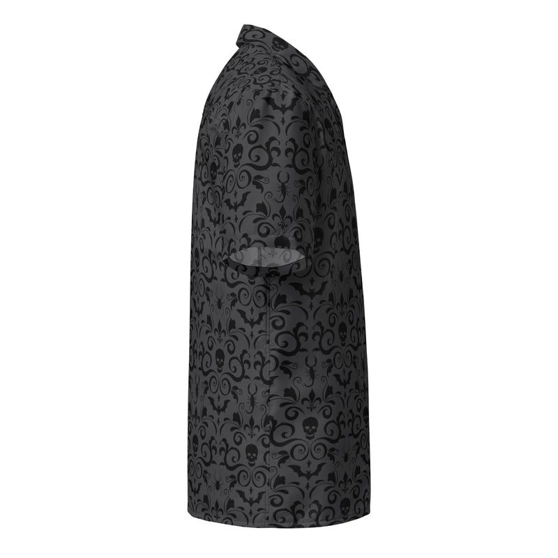 Gothic Damask Button Shirt (Black) 3XL (Fits 46.1