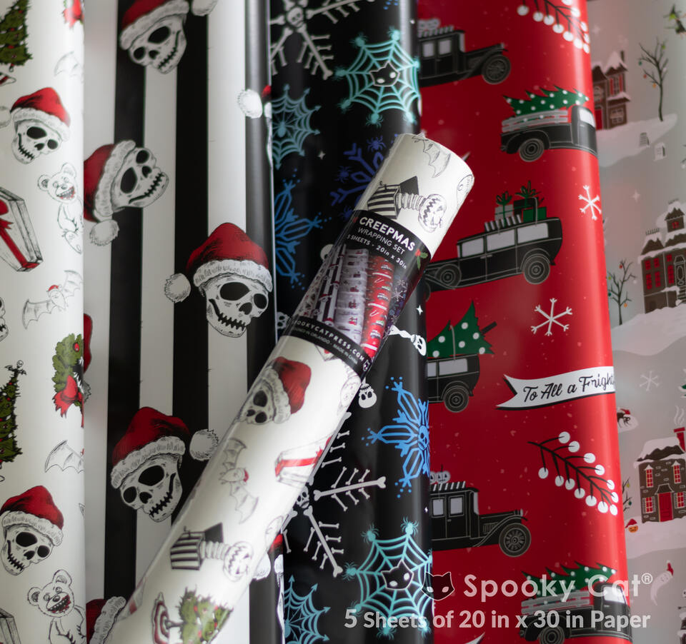 Black Christmas Wrapping Paper Holiday Wrapping Paper -  Finland