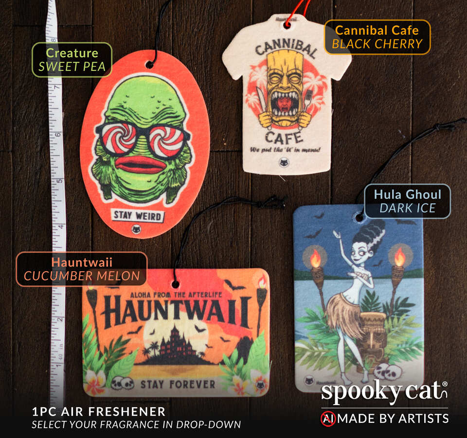 ghoul air plants Hauntwaii Tiki Air Freshener (1 pc) – Spooky Cat Press