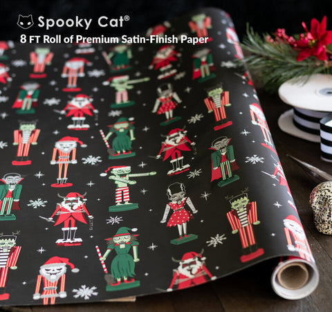 Retro Horror Christmas Wrapping Paper – Spooky Cat Press