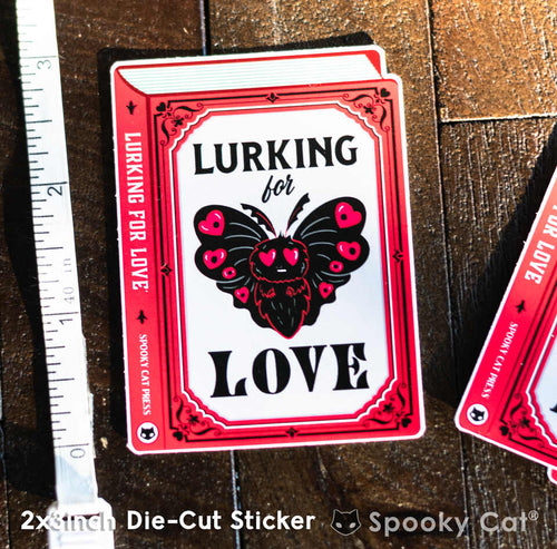 Mothman-Heart-Lurking for Love _book shaped Dicut vinyl Sticker