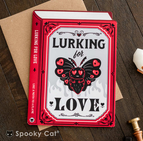 Mothman Valentine's Lurking for Love Book-Shaped Romantic Card