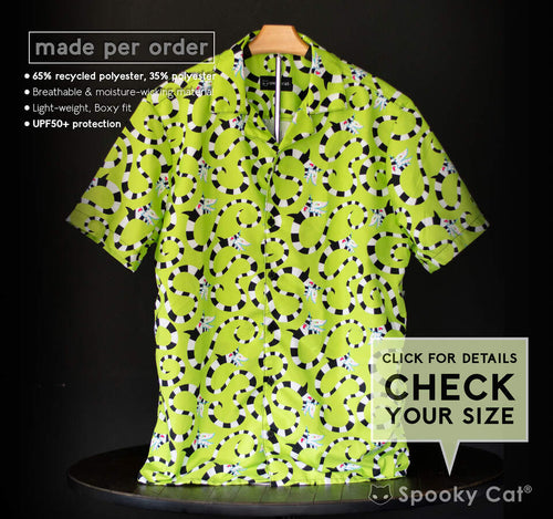 Beetlejuice-inspired Sandworm Button Up Spooky Shirt