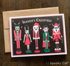 Spooky nutcracker Creepmas card with gothic Christmas monster characters