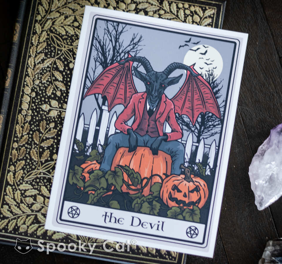 The Devil Tarot Card – Spooky Cat Press