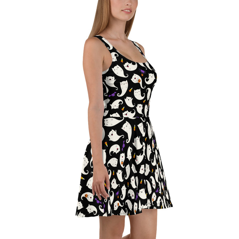 kawaii skater dress Cute Polka Dots Skater Dress With Pockets (Fairy Kei Pastel Blue) Holley Tea Time