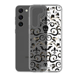 Skull Damask Samsung  Galaxy Case (Clear)