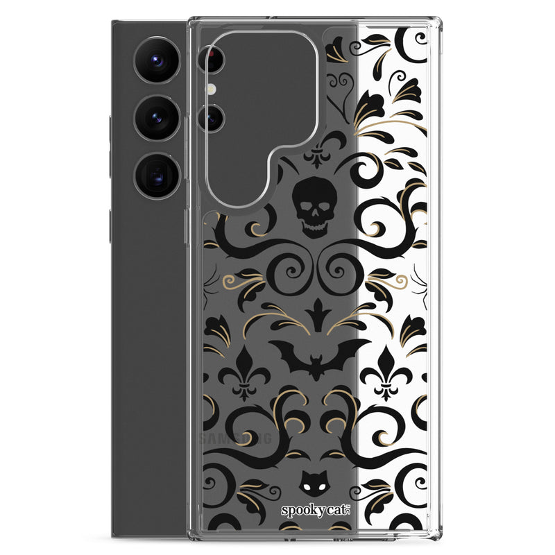 Skull Damask Samsung  Galaxy Case (Clear)