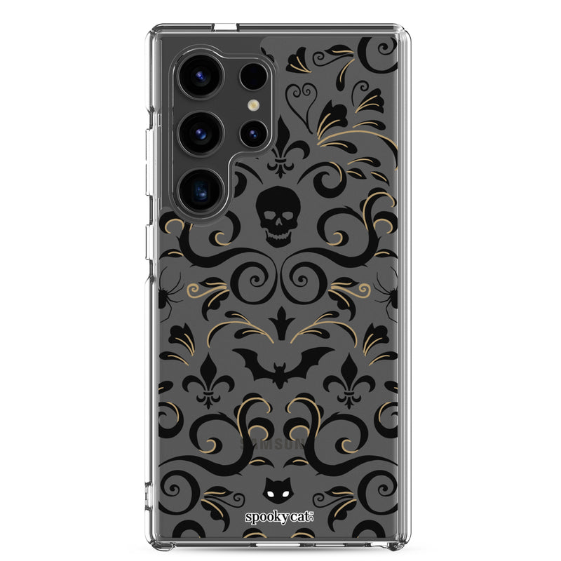 Skull Damask Samsung  Galaxy Case (Clear)