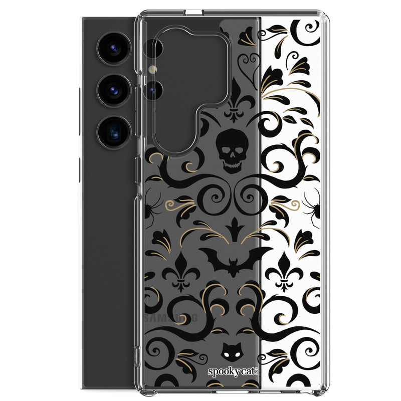 Skull Damask Samsung  Galaxy Case (Clear)