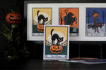 Black Cat Moon Halloween Tarot Card