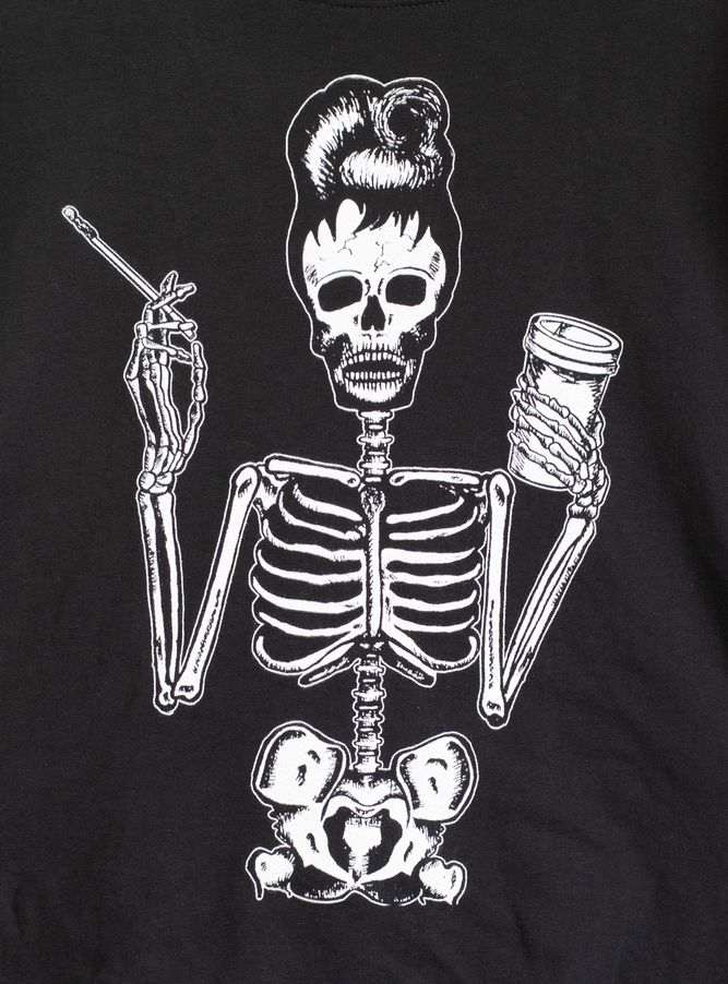 Nu Goth Skeleton Breakfast at Tiffany's T-Shirt