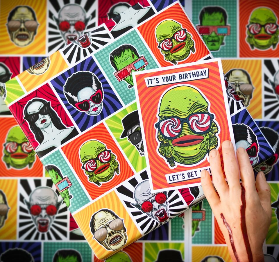 universal monsters gifts Monster Pop Gift Wrap (1 Sheet)