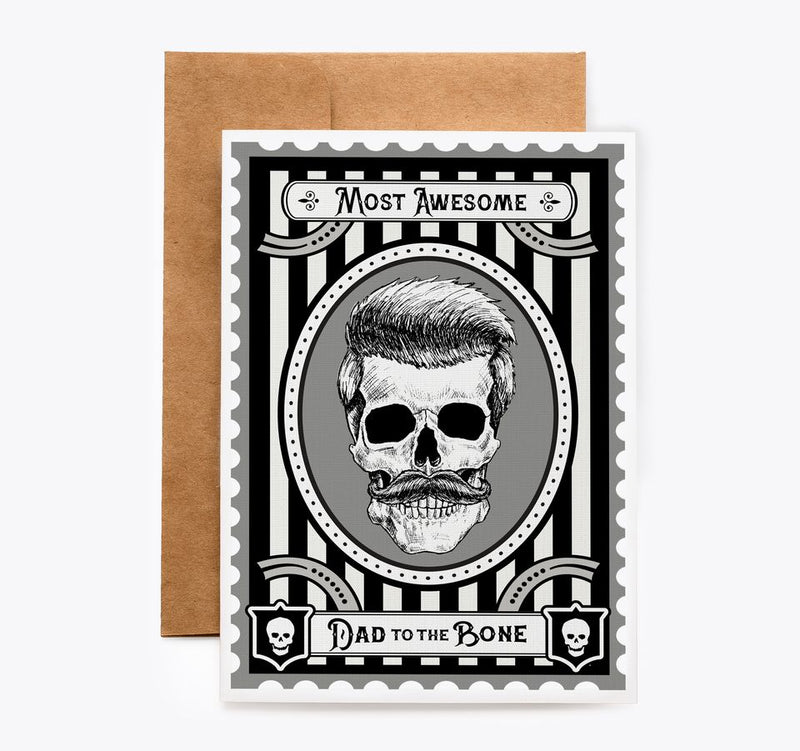 Tatoo Art Skull Bone Daddy Father's Day Card