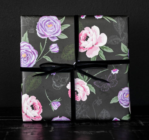 Pink and black floral skulls - vinyl wrap