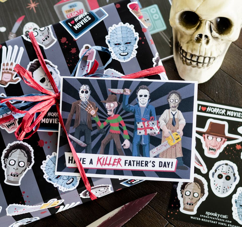 Horror Gift Wrap Wrapping Paper 80's Slashers