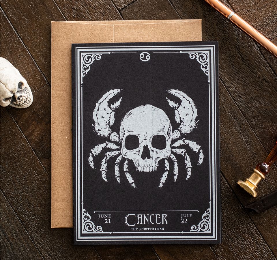 Cancer (Jun 21 - Jul 22) Zodiac Card – Spooky Cat Press