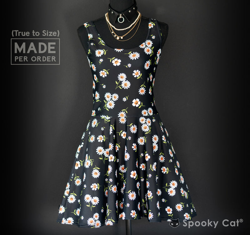 black and white floral skater dress Navy White Floral Dress - Garden Print Skater