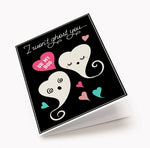 Cute goth pink ghost you're my Boo valentine card