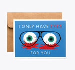 Spooky Cat Zombie Romantic Card  Eyes for You