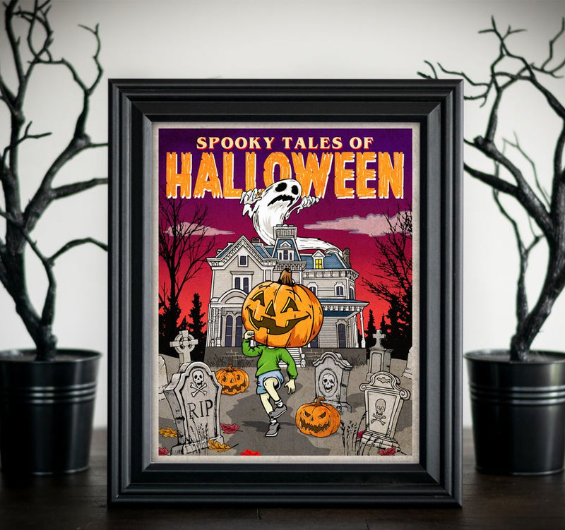 Spooky Halloween Comic Art Print (8x10)