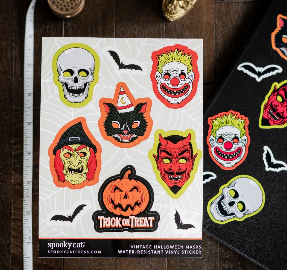 Vintage Halloween Cat Face Vintage halloween cat face